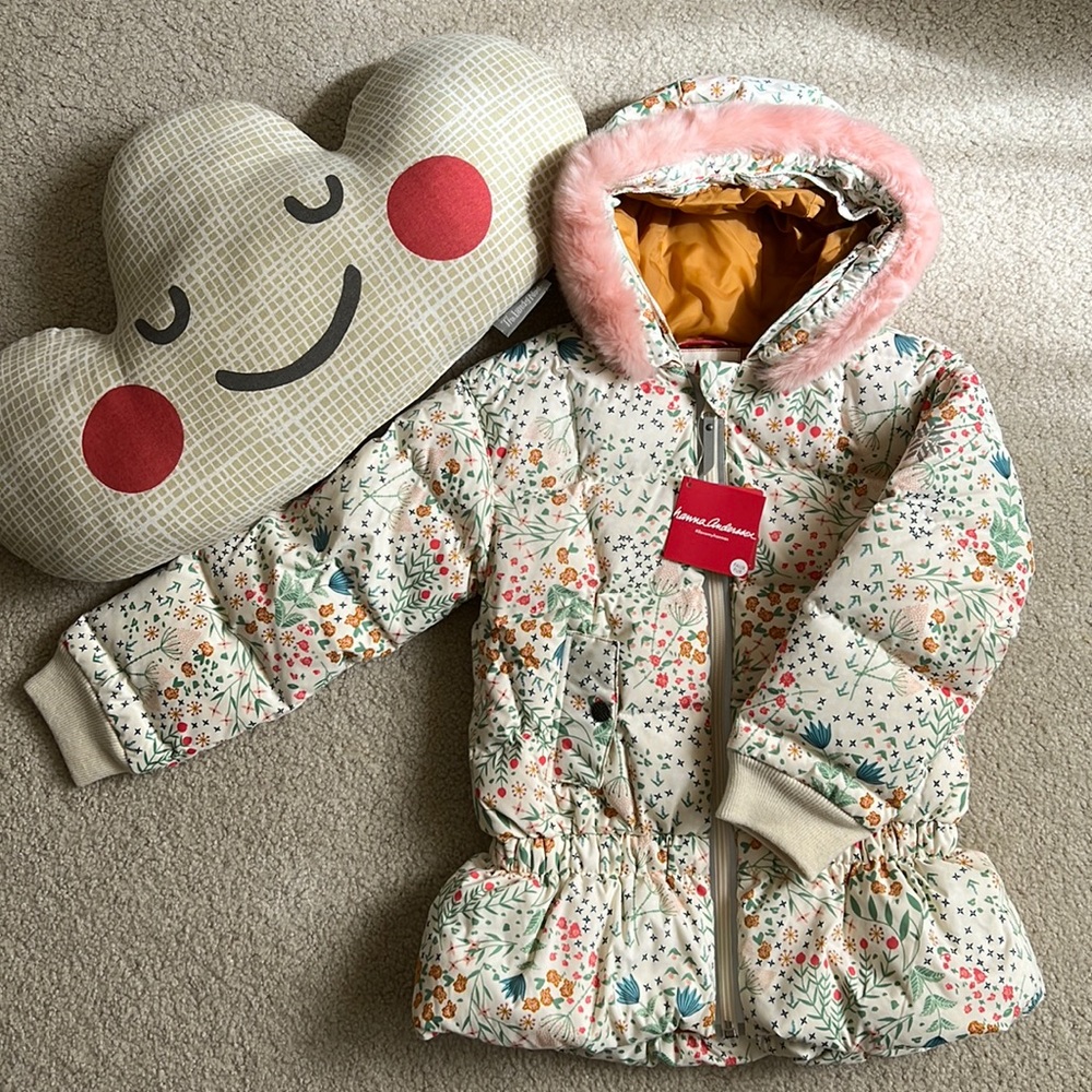 Hanna Anderson Floral Hooded Puffer NWT